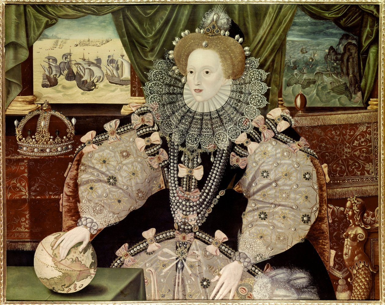 Porträtt av drottning Elizabeth I av England, känt som Armada-porträttet, ca 1588 (olja på pannå) av Marcus Gheeraerts