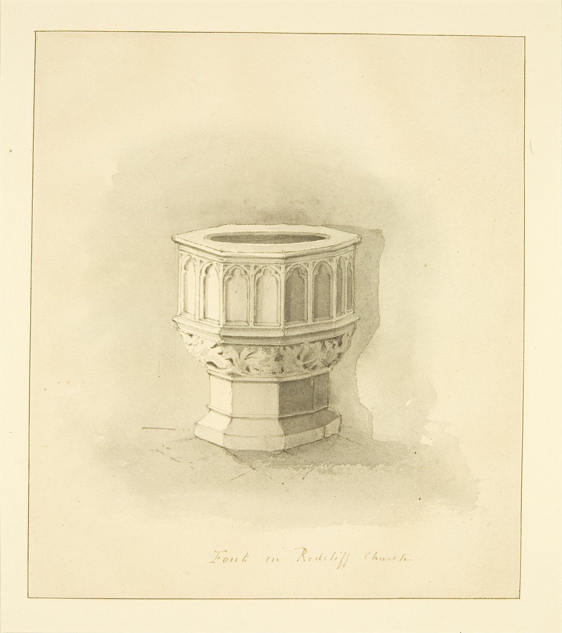 Typsnitt i Redcliffe Church (penna och akvarell på papper) av Marcus H. Homes