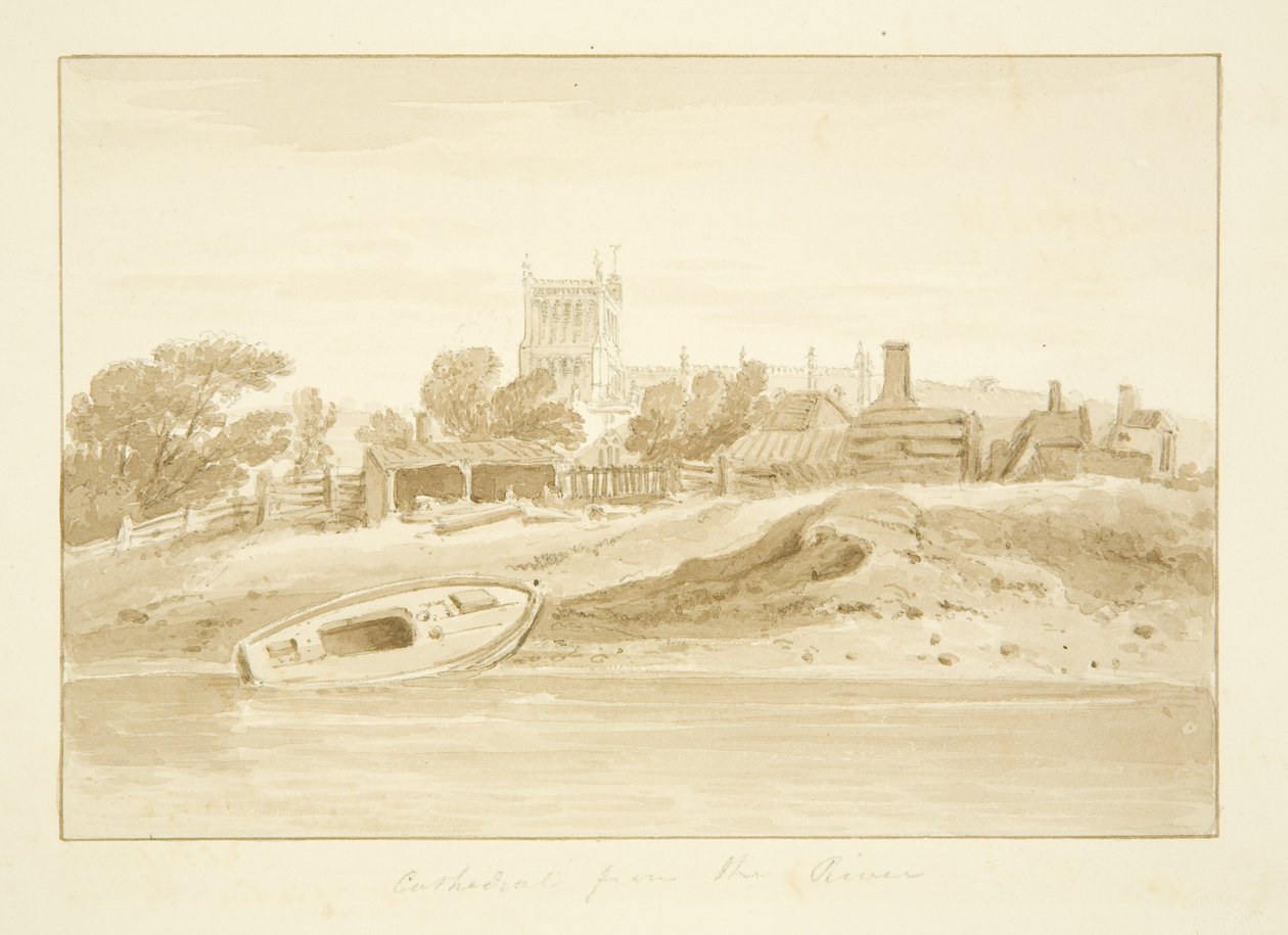 South View of Bristol Cathedral (penna och akvarell på papper) av Marcus H. Homes
