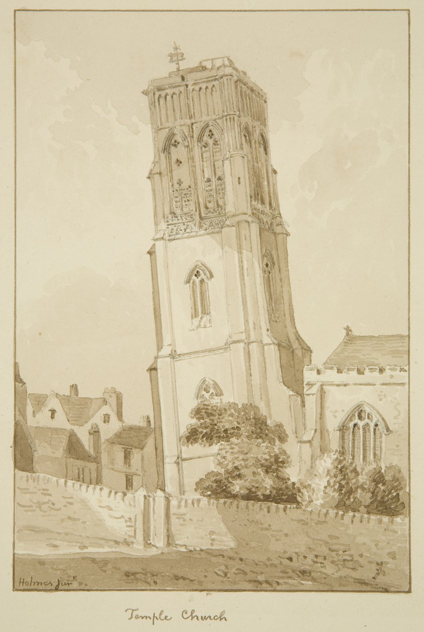 Temple Church (penna och akvarell på papper) av Marcus H. Homes
