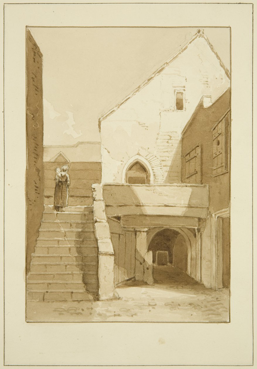 The Black, or Dominican, Friars, Merchant Street (penna och akvarell på papper) av Marcus H. Homes
