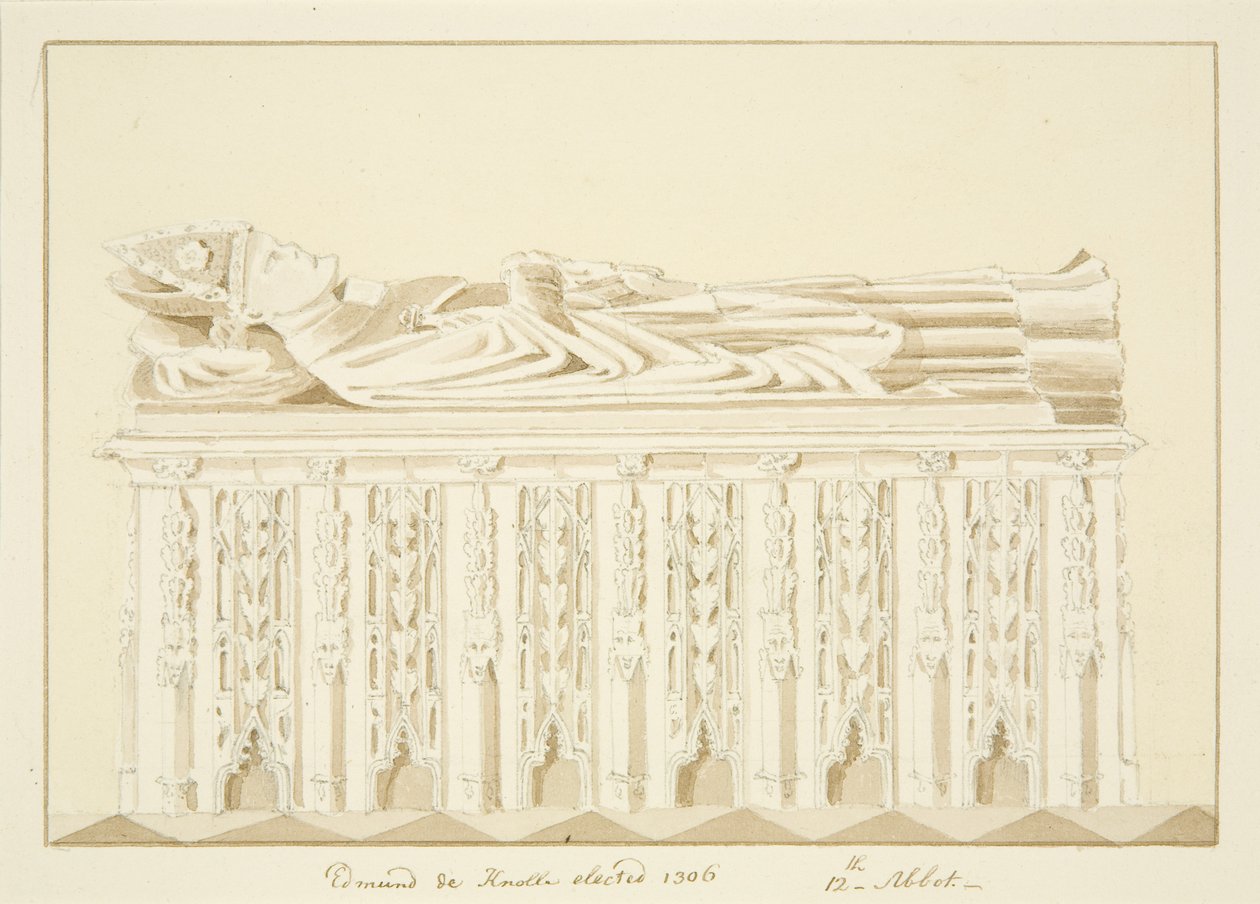 Tomb of Abbot Knowles, i Bristol Cathedral (penna och akvarell på papper) av Marcus H. Homes