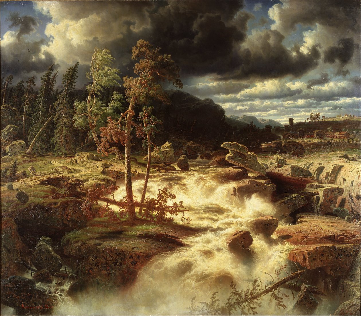 Swedish: Småländskt vattenfall
 Waterfall in Småland av Marcus Larson