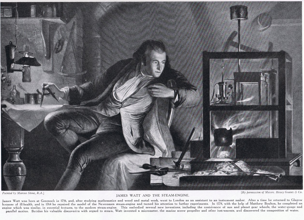 James Watt and the Steam-Engine, illustration från 