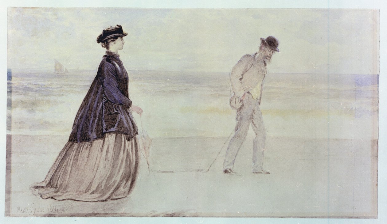 Det lyckliga paret - herr och fru Lammle, 1864 (wc på papper) av Marcus Stone