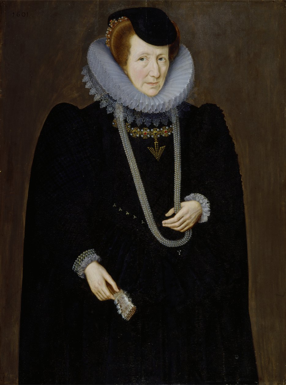 Porträtt av en kvinna, förmodligen Eleanor Packington, Lady Scudamore av Marcus the Younger Gheeraerts