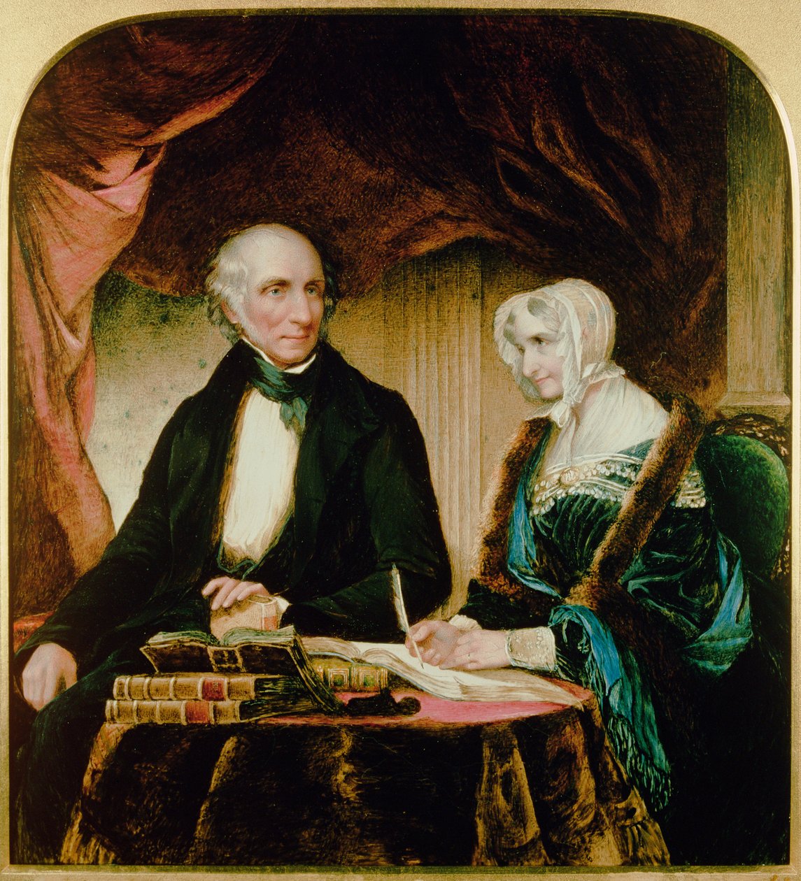 Porträtt av William och Mary Wordsworth, 1839 av Margaret Gillies
