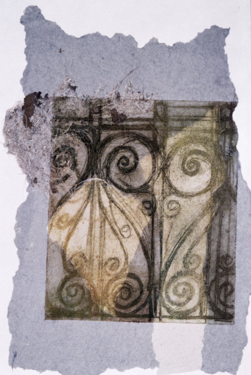 Provence ljus och skuggor (etsning och collage) av Margaret Norris