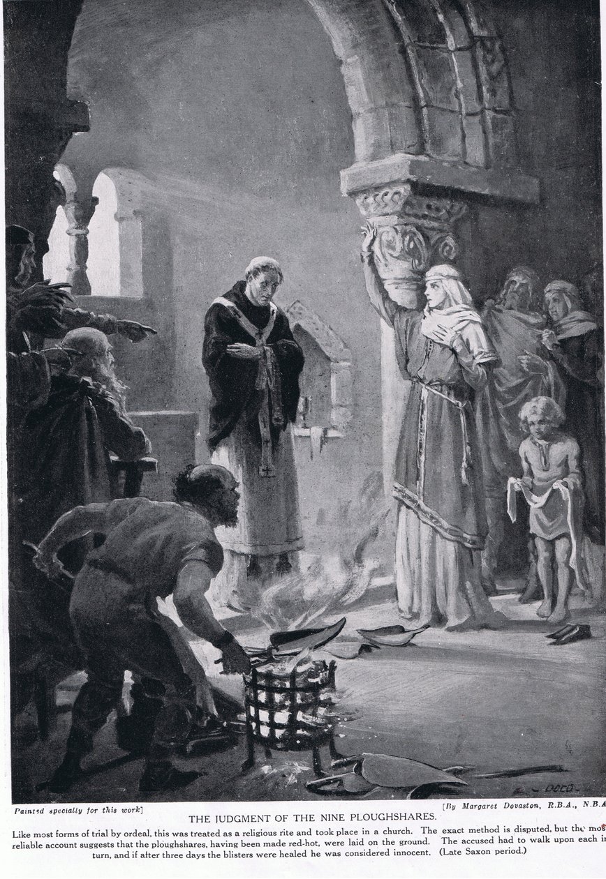The Judgement of Nine Ploughshares, illustration från "Hutchinson