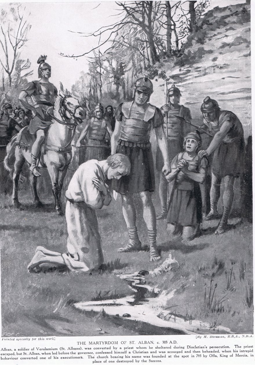 S:t Albans martyrium, illustration från "Hutchinson