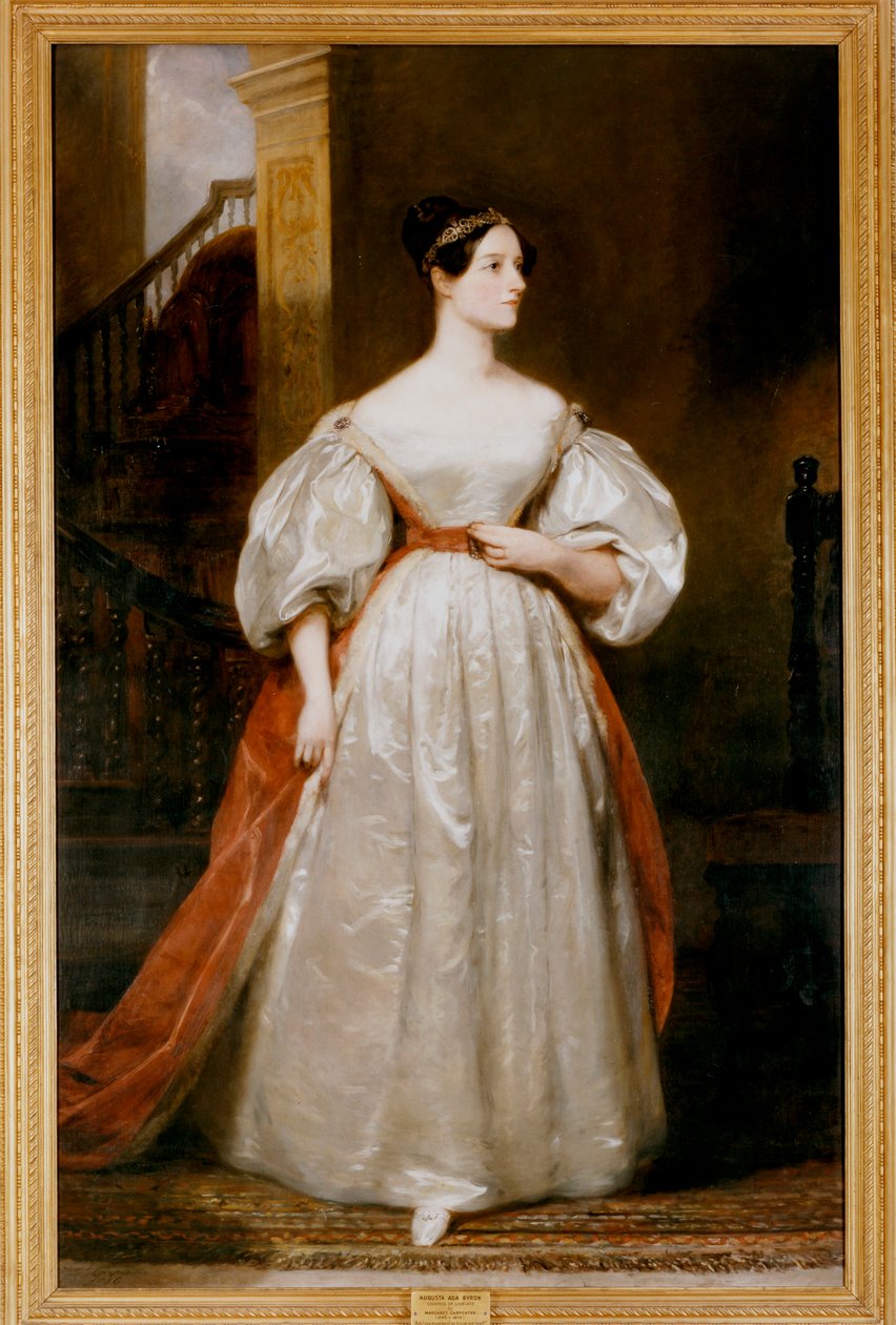 Grevinnan Augusta Ada Lovelace 1815-1852, engelsk matematiker och författare av Margaret Carpenter