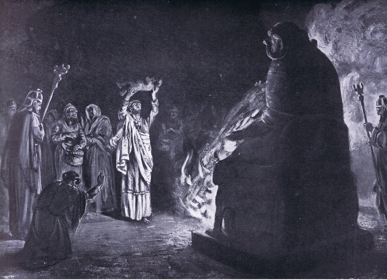 Ett feniciskt offer till Moloch (litografi) av Margaret Dovaston