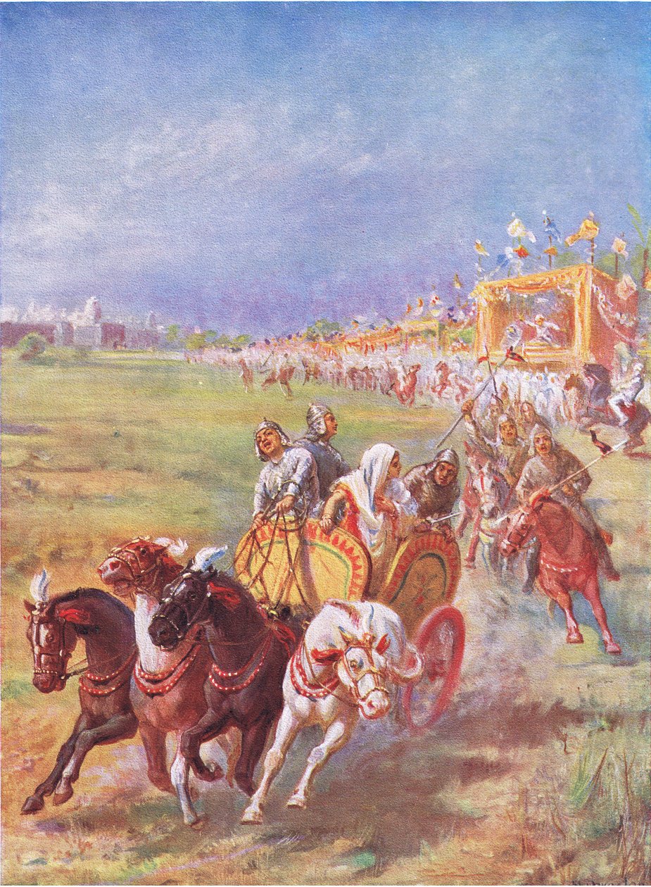 En vändpunkt i Indiens historia (färglitografi) av Margaret Dovaston