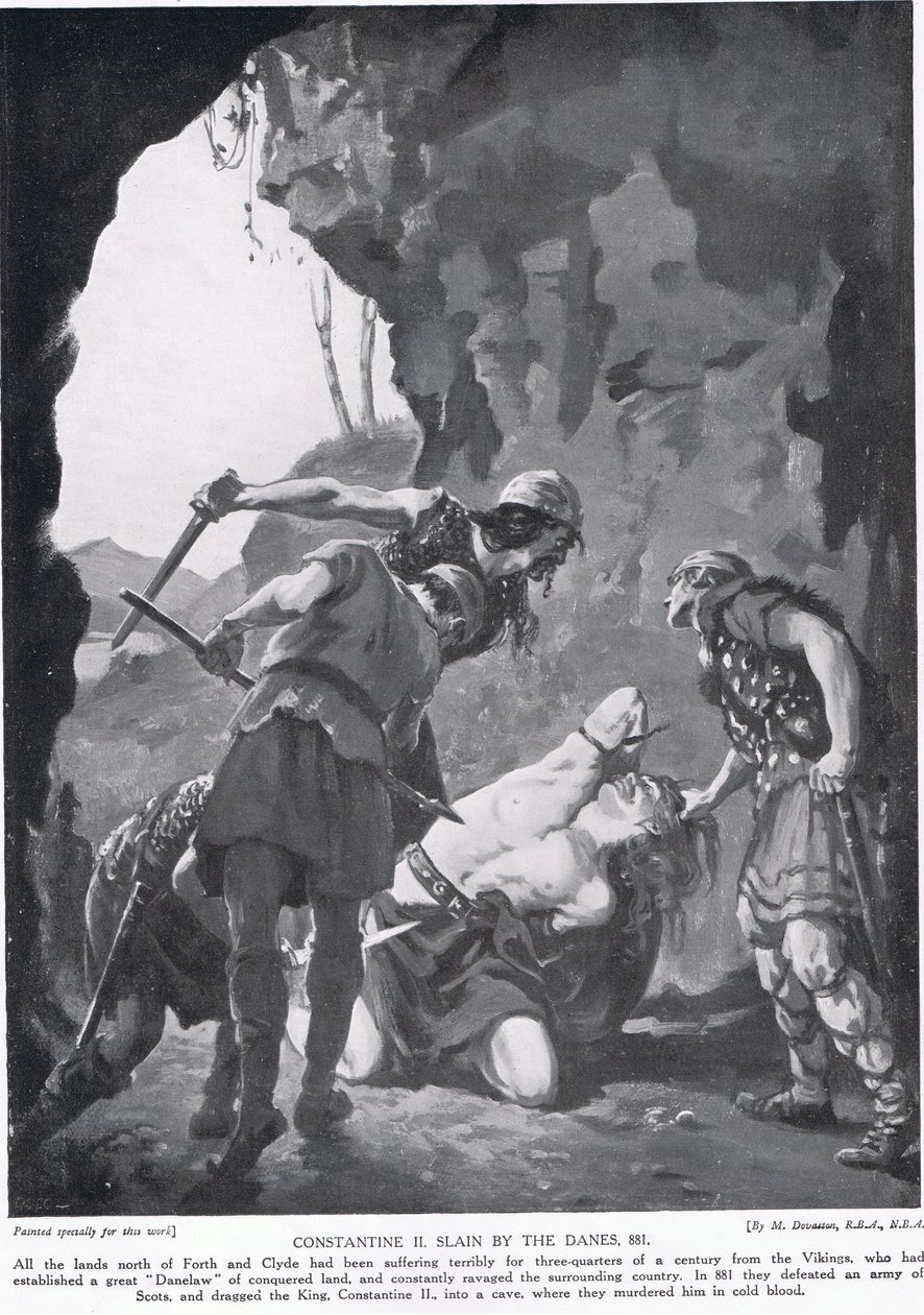 Contantine II dödad av danerna AD881 av Margaret Dovaston