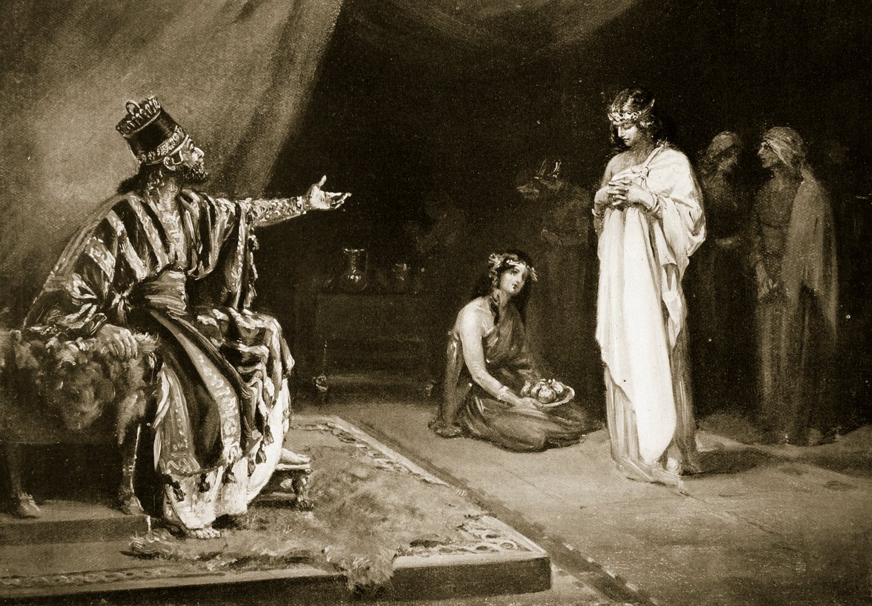 Bröllop mellan assyrisk prinsessa och Kara-Indash, Babylons kung, illustration från "Hutchinson