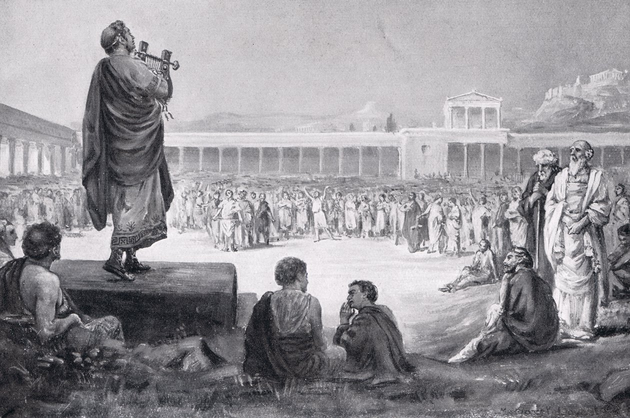 Neros turné i Grekland år 66 e.Kr., illustration från "Hutchinson