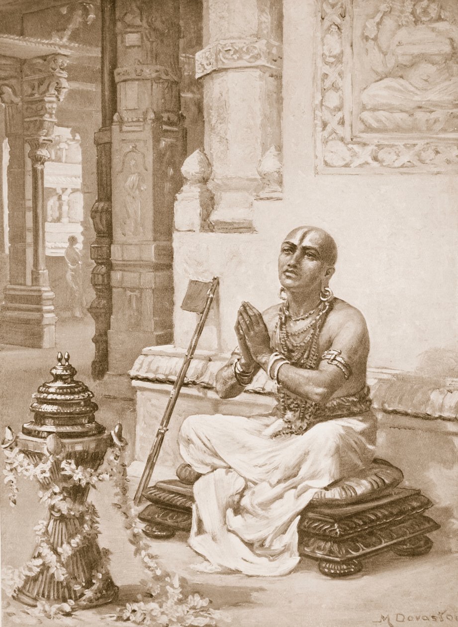 Ramanuja funderar över sin filosofi om en enda personlig Gud av Margaret Dovaston