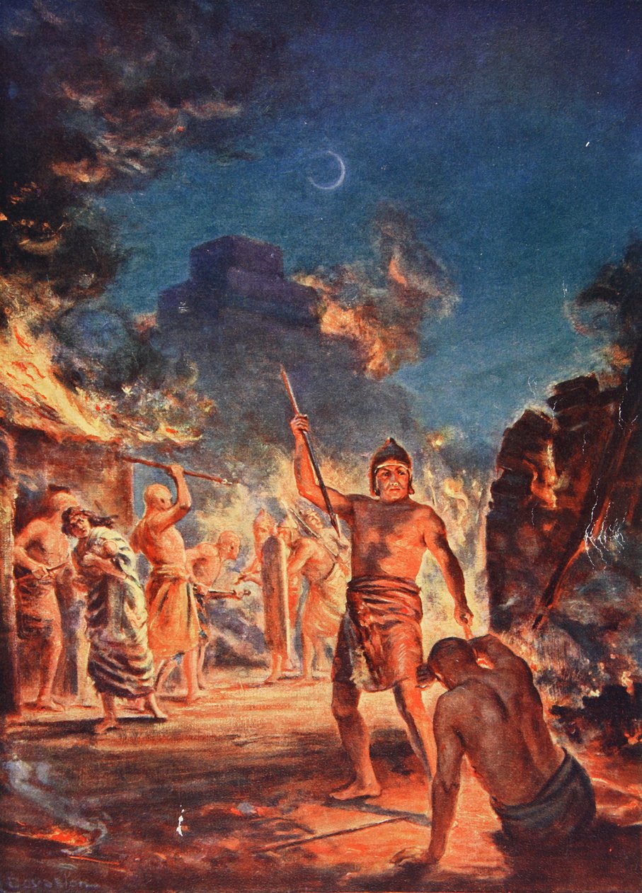 Bränningen av Lagash, illustration från "Hutchinson