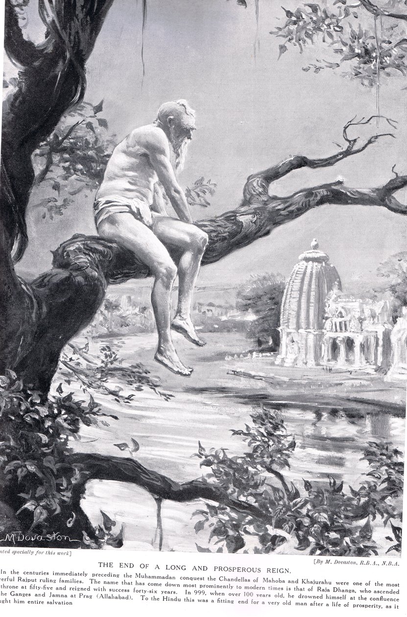 The End of a Long and Prosperous Reign, illustration från "Hutchinsons History of the Nations", ca 1910 (litografi) av Margaret Dovaston