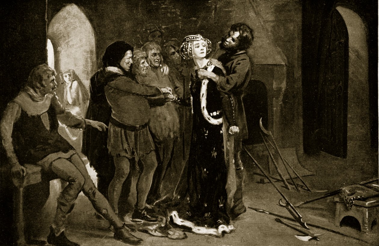 "Fair Maid of Kent" kyssas av rebeller, illustration från "Hutchinson