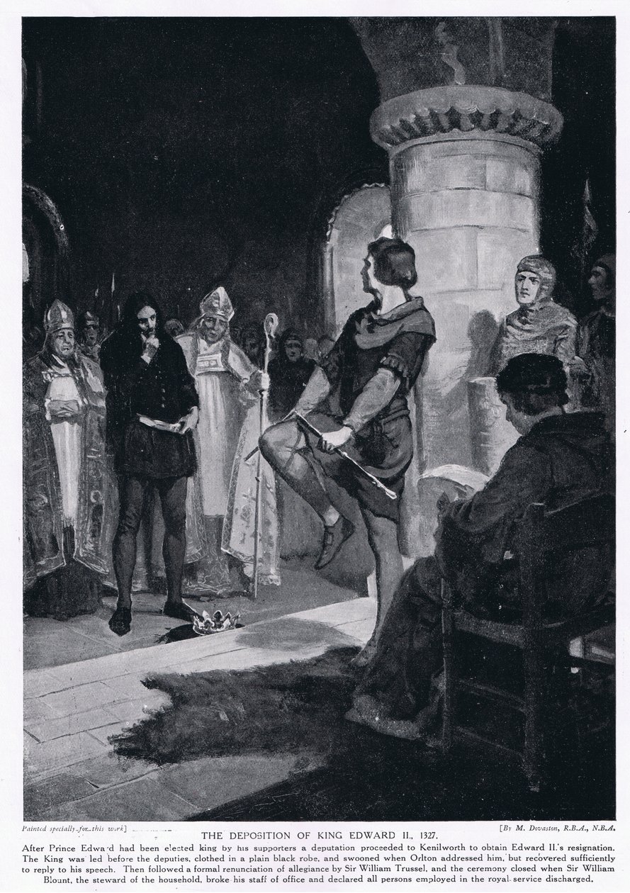 Avsättandet av kung Edwrad II AD1327 av Margaret Dovaston