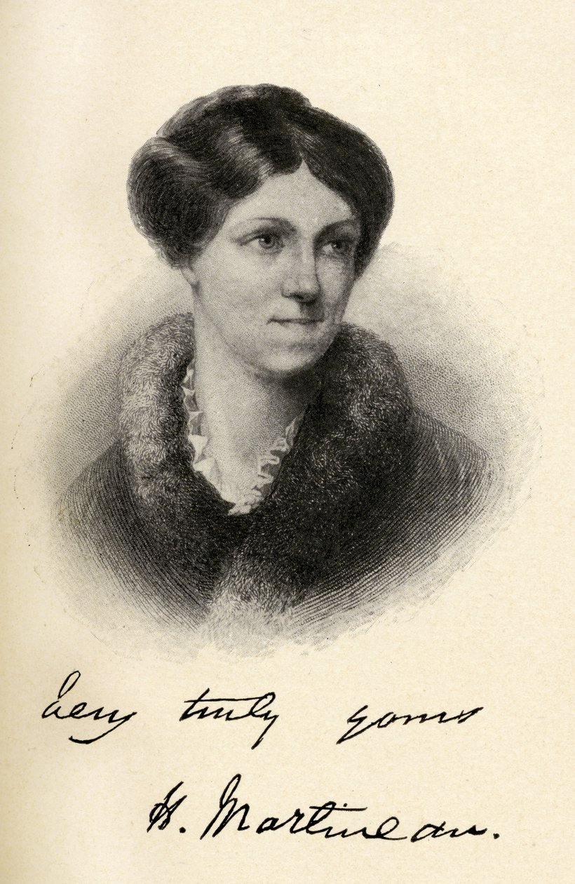 Harriet Martineau (1802-1876) illustration från "Little Journeys to the Homes of Famous Women", publicerad 1827 av Margaret Gillies