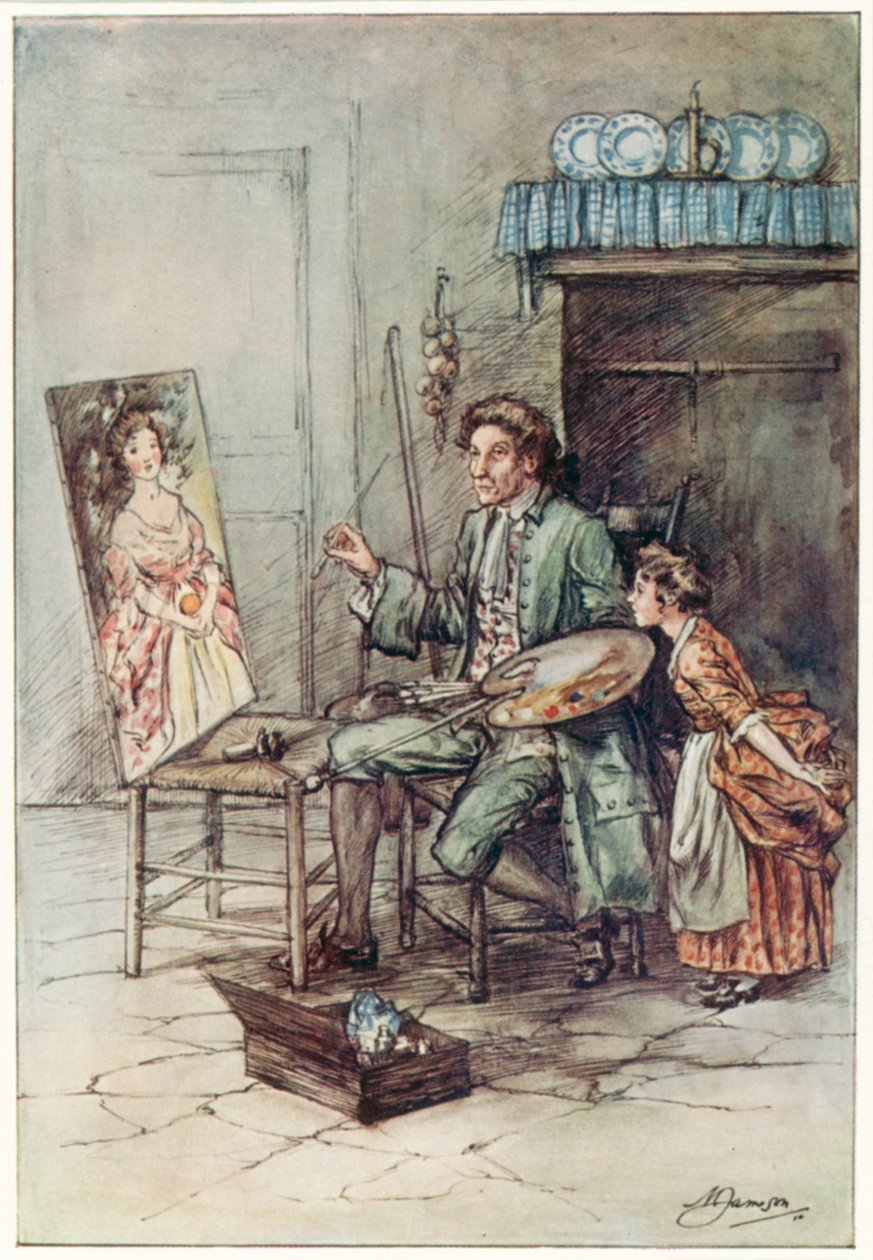 The Vicar of Wakefield av Oliver Goldsmith (färglitografi) av Margaret Jameson