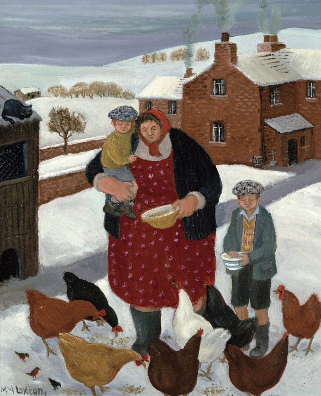 Bakgård på vintern av Margaret Loxton