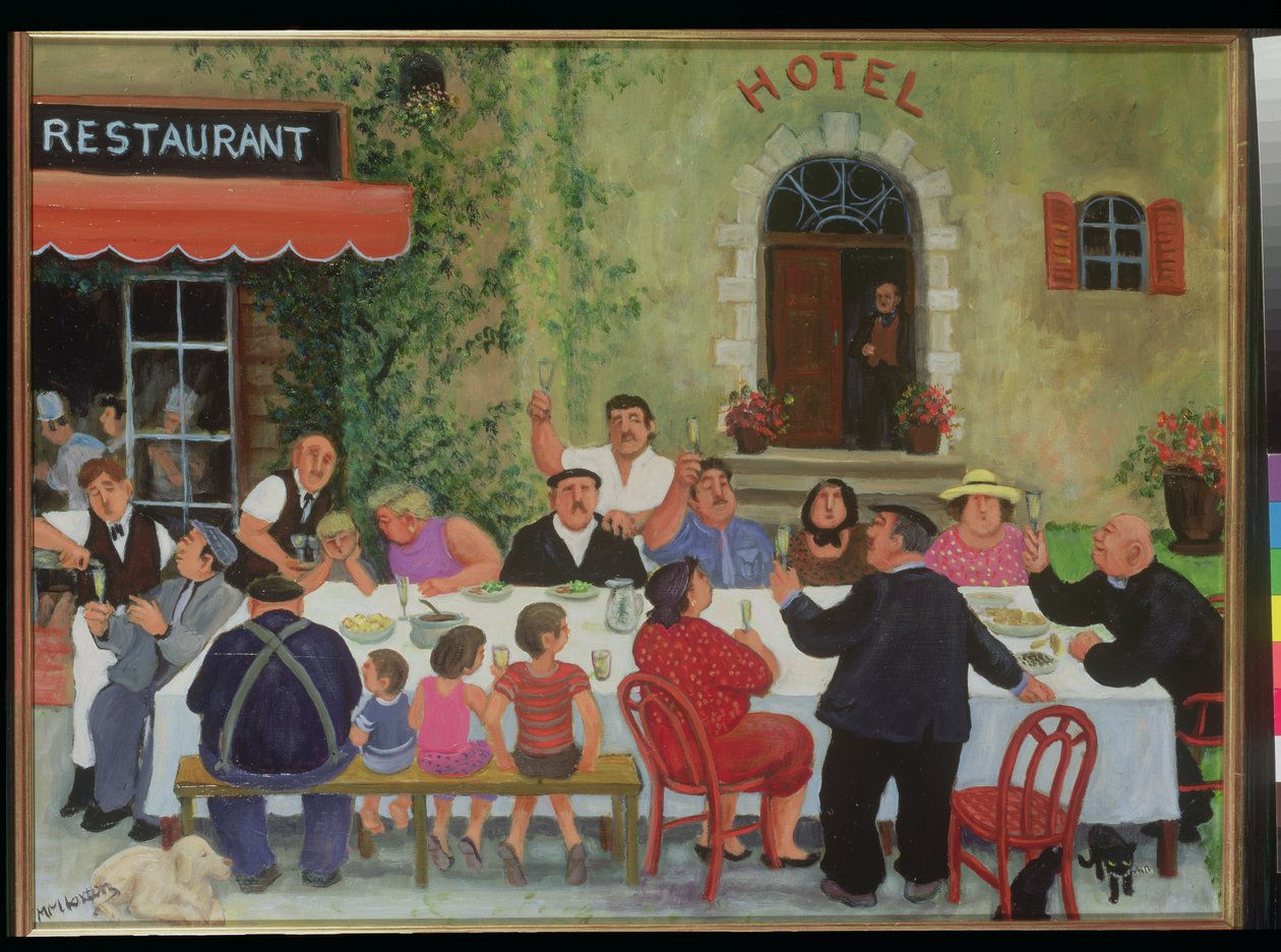 Celebration (olja på duk) av Margaret Loxton