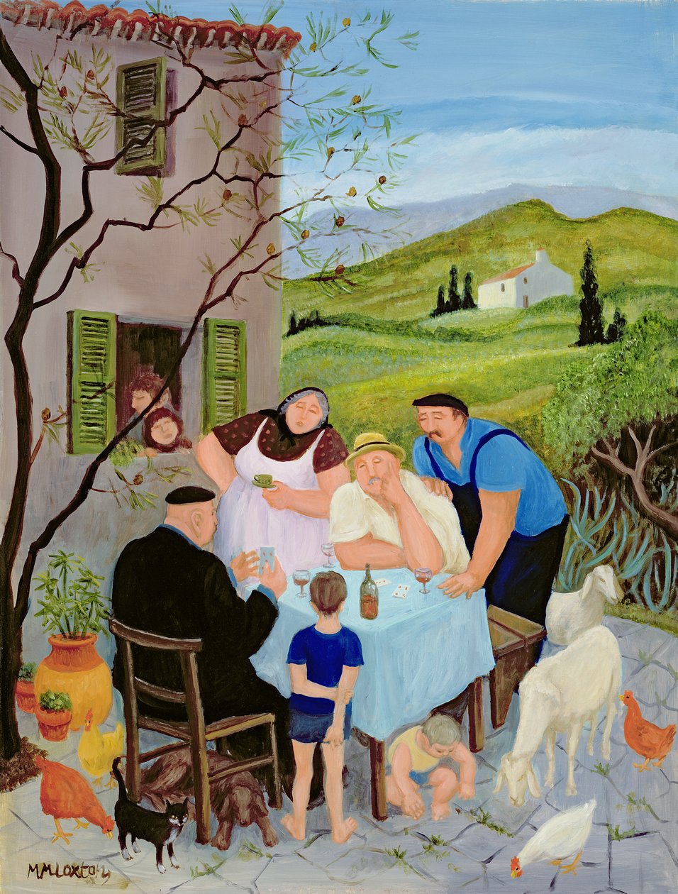 Le Dimanche (olja på duk) av Margaret Loxton
