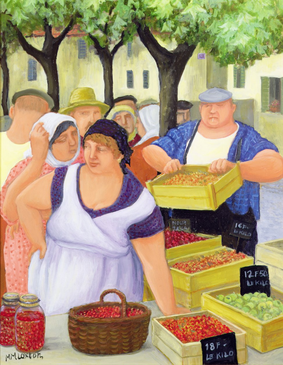Market Place (olja på duk) av Margaret Loxton