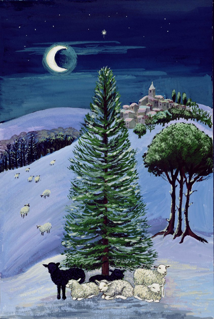 Får i ett vinterlandskap av Margaret Loxton