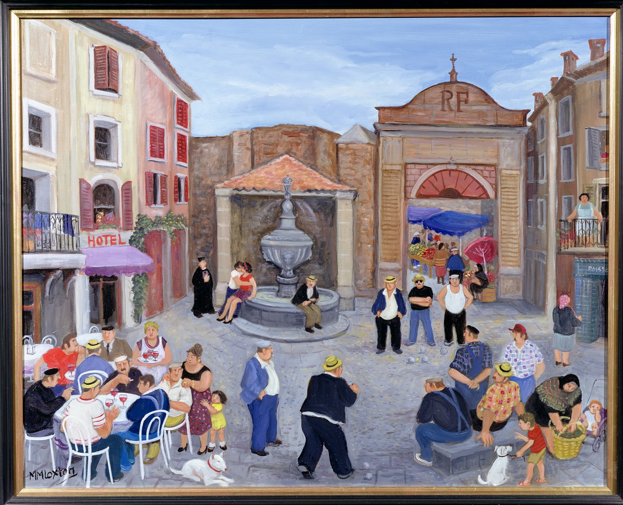 By i Provence (olja på duk) av Margaret Loxton