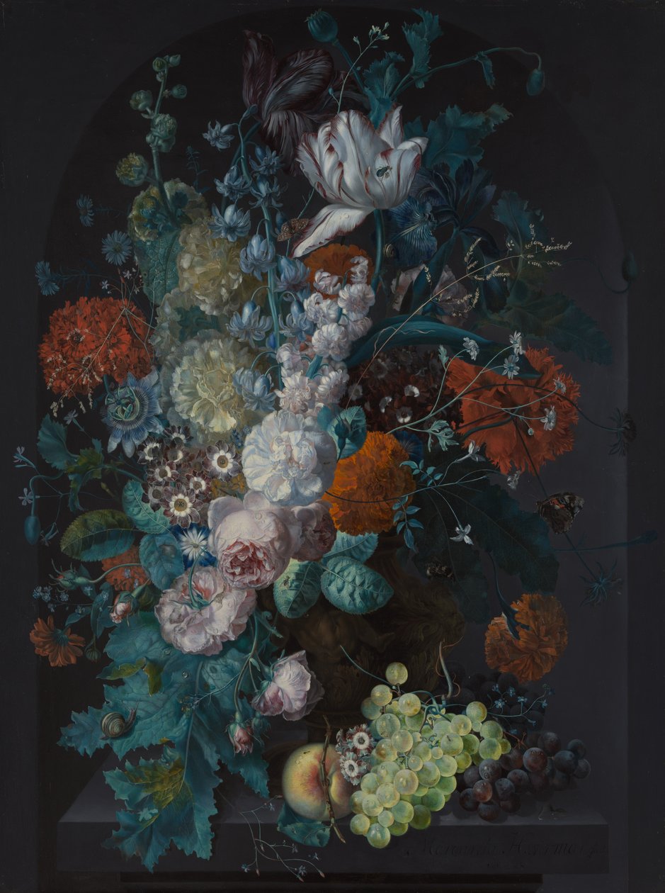 En vas med blommor, 1716. av Margareta Haverman
