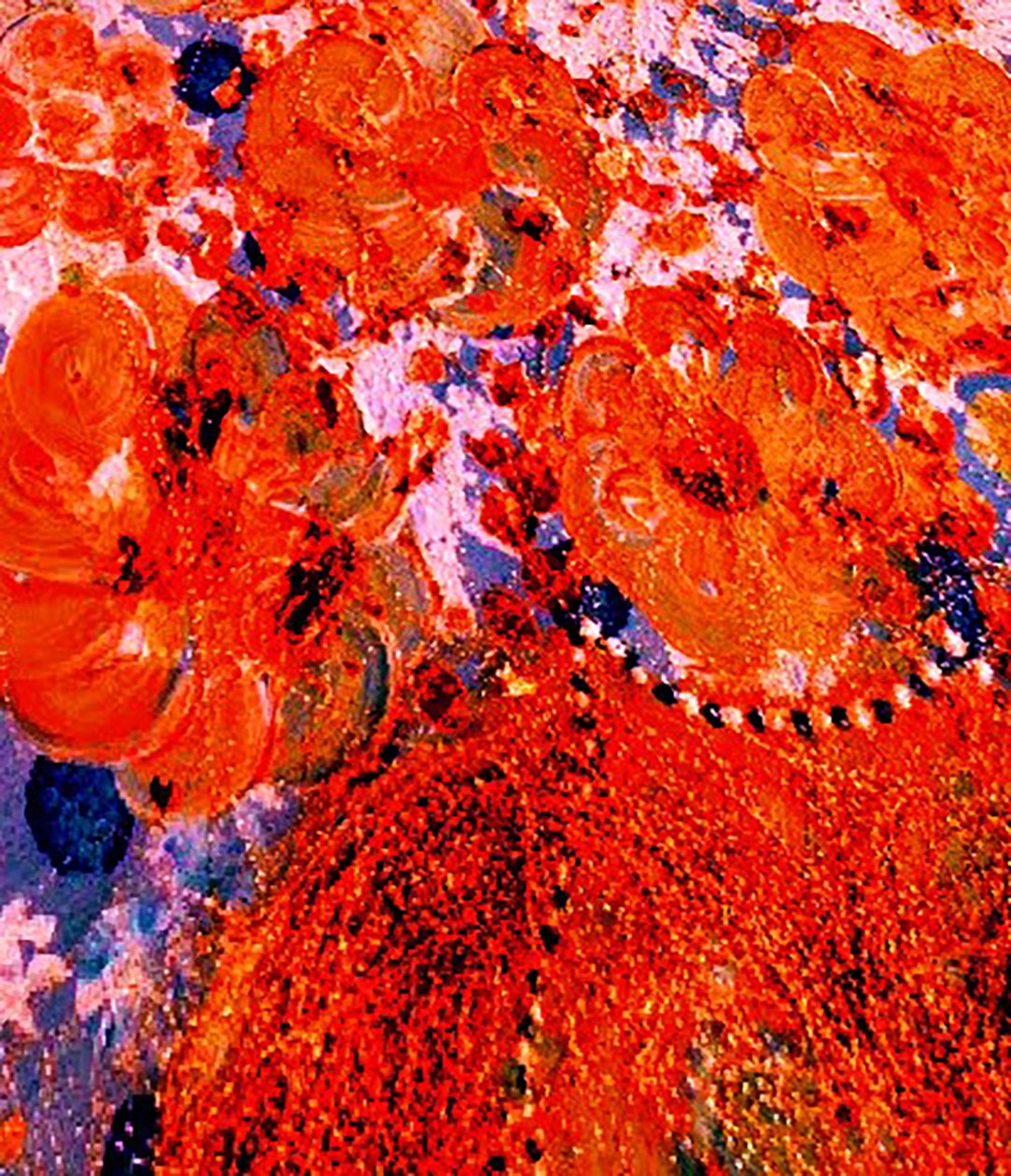 Orange blommor av Margareta Uliarte