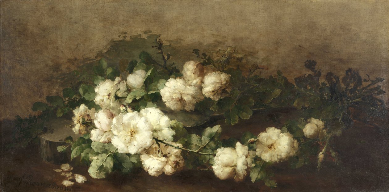 Stilleben med gitarr och rosor av Margaretha Roosenboom