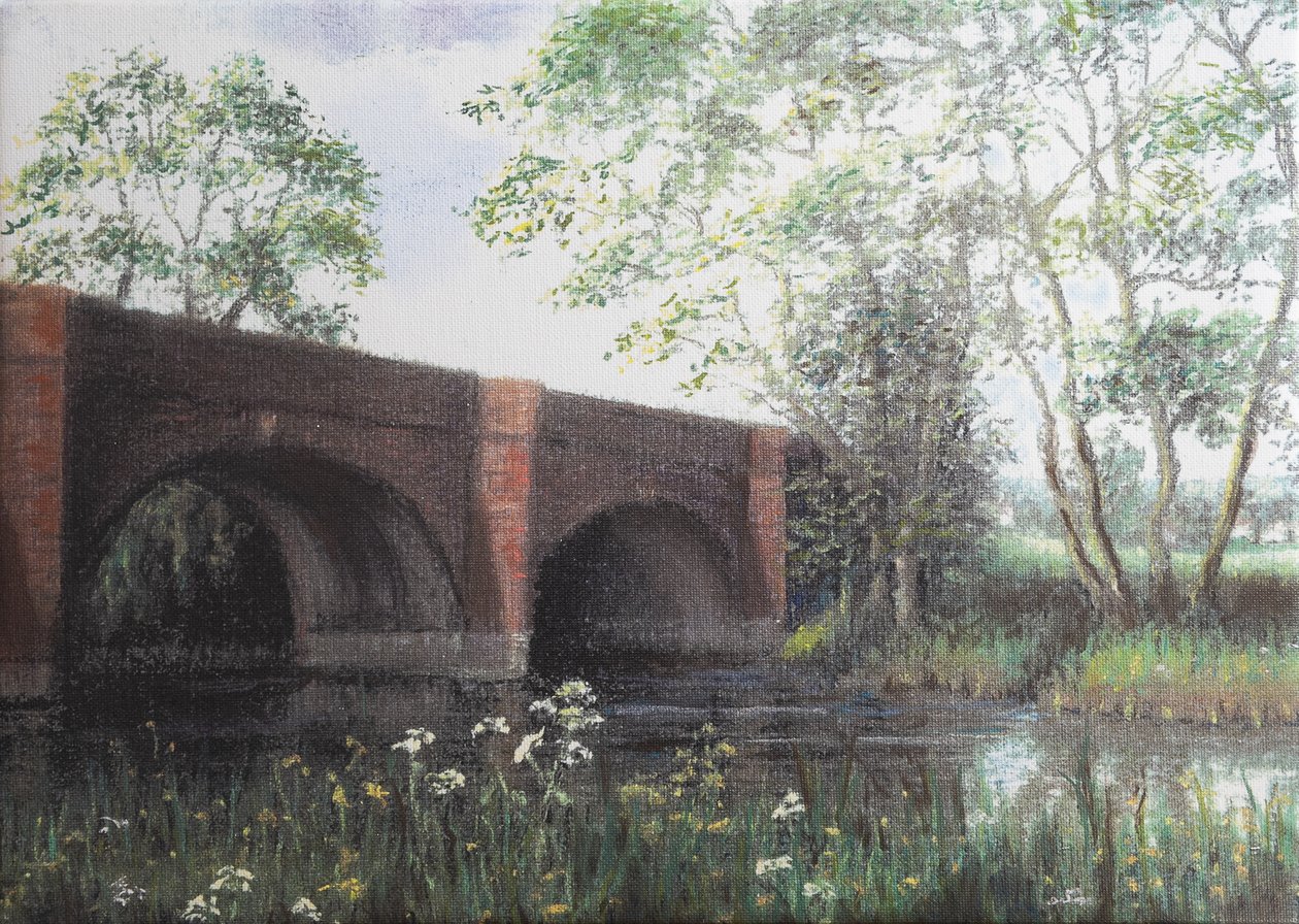 Cookham Moor bridge, 2022 (pastell) av Margo Starkey