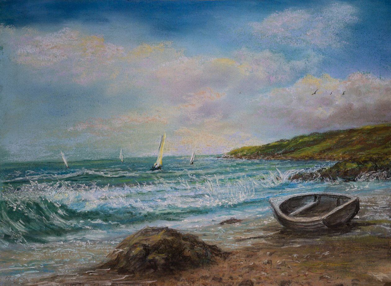 Utsikt från Lands End Cornwall (pastell) av Margo Starkey