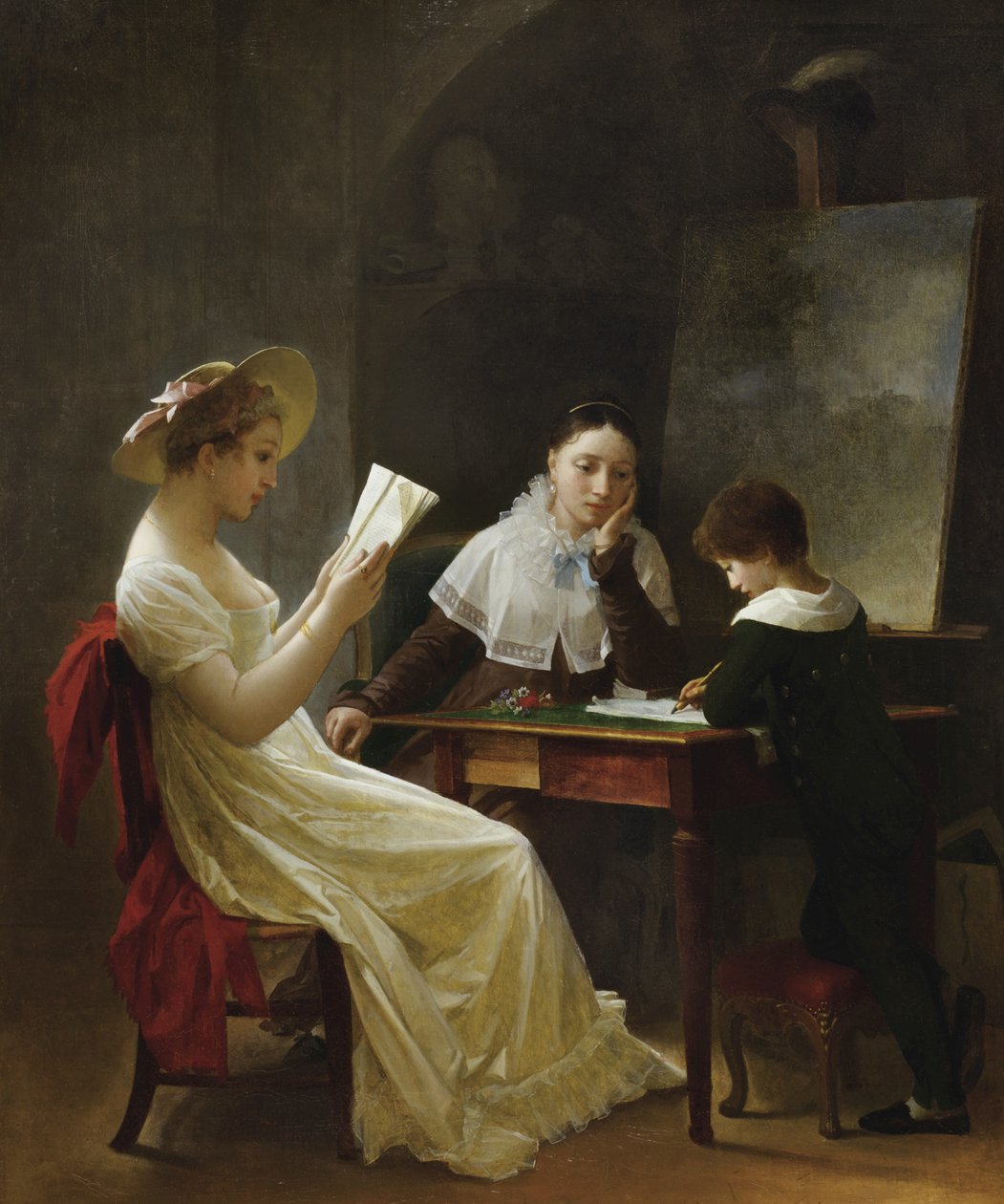 En ung skissare, ca 1820 av Marguerite Gerard