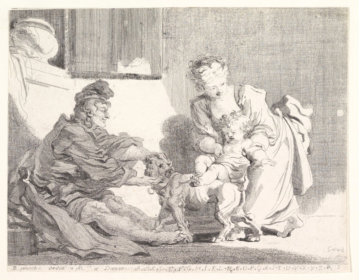 Barnet och bulldoggen, 1778. av Marguerite Gerard
