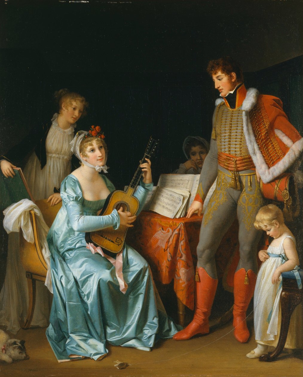 Franska:  Le Hussard en Famille Husaren och hans familj av Marguerite Gerard