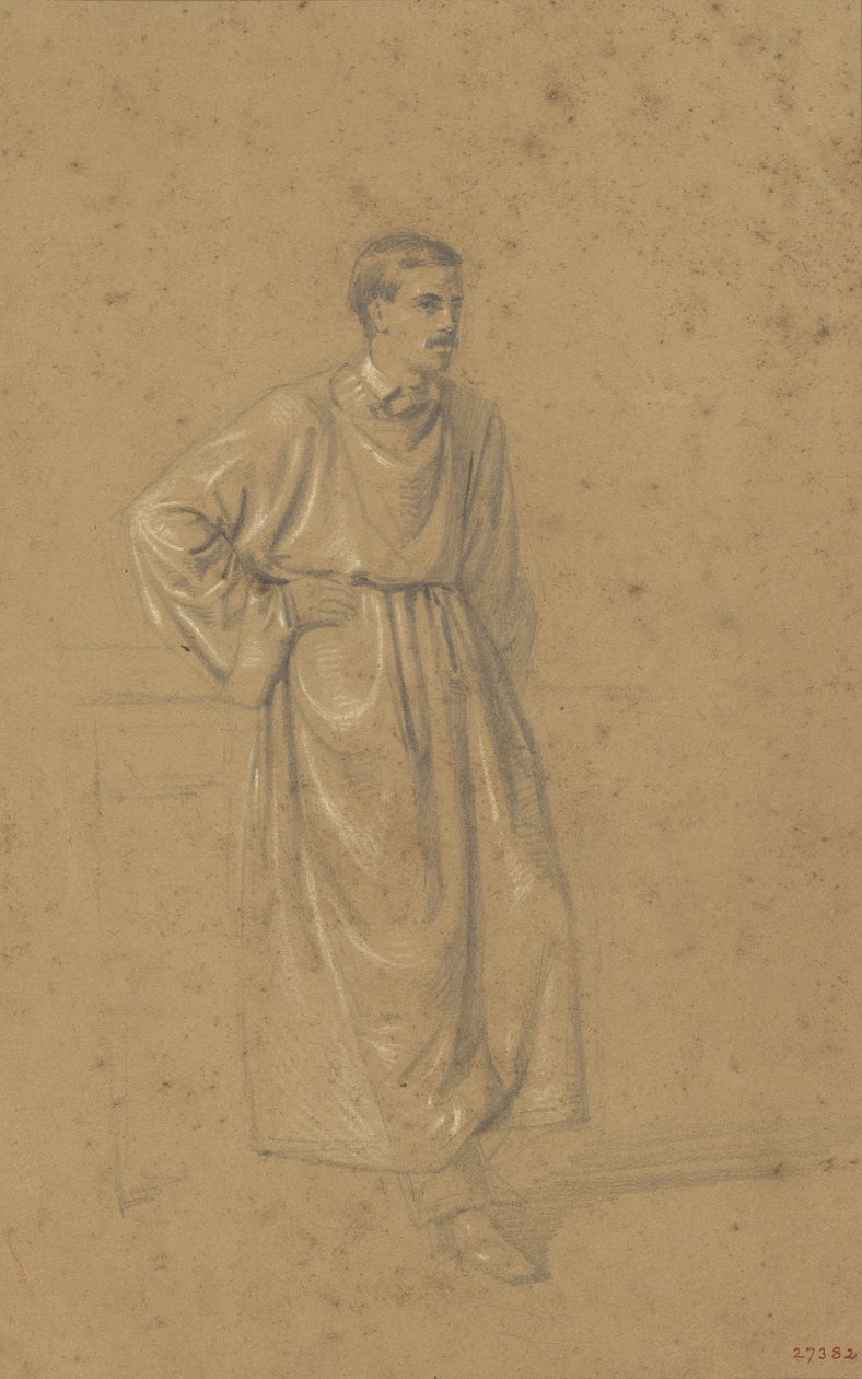 Academic study of a male figure av Marià Fortuny