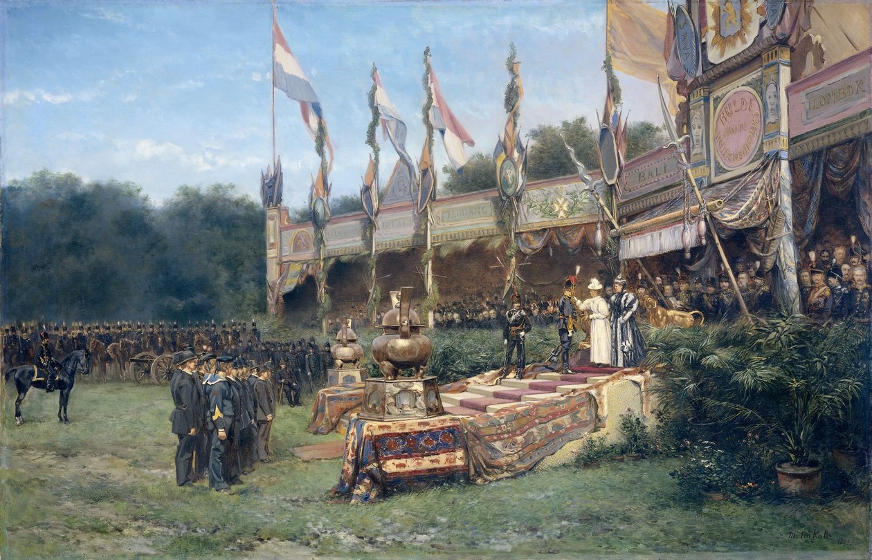 Presentation av Lombok Cross av drottning Wilhelmina på Malieveld i Haag, 6 juli 1895 av Mari ten Kate