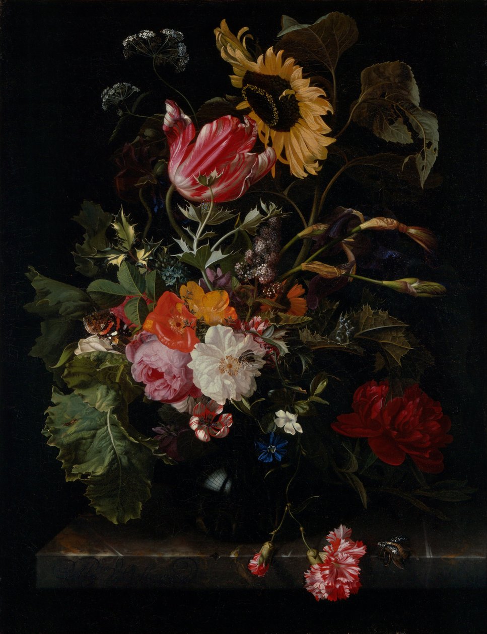 Bouquet of Flowers in a Vase av Maria van Oosterwijck