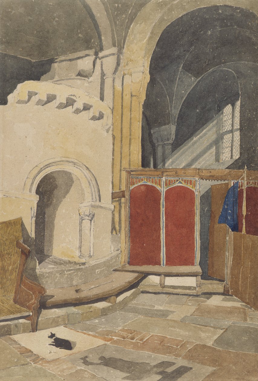Norwich Cathedral, Ambulatory (wc med penna och bläck på papper) av Maria Turner