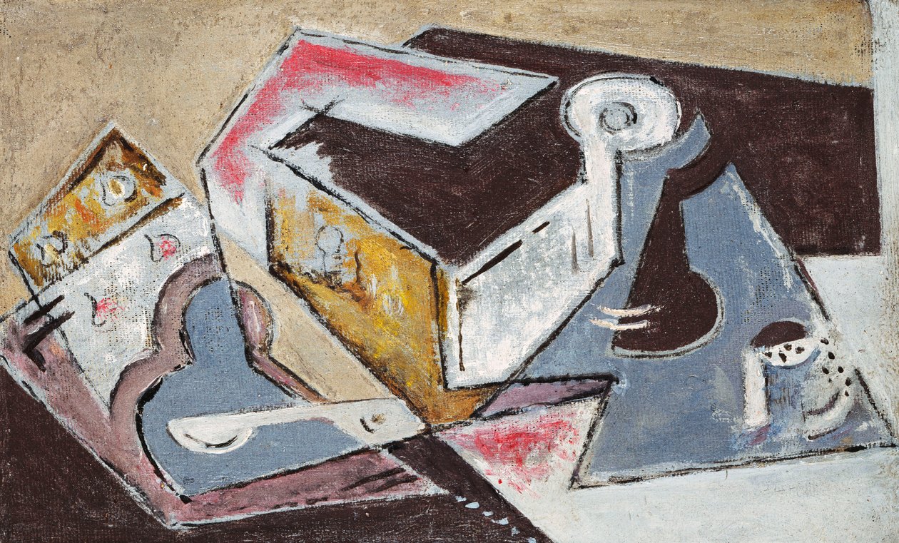 kubistisk sammansättning; Komposition Cubiste, ca 1918 (olja på duk) av Maria Blanchard