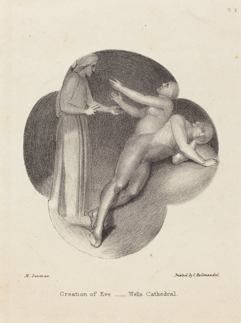 Skapandet av Eva, från Wells Cathedral av Maria Denman after John Flaxman