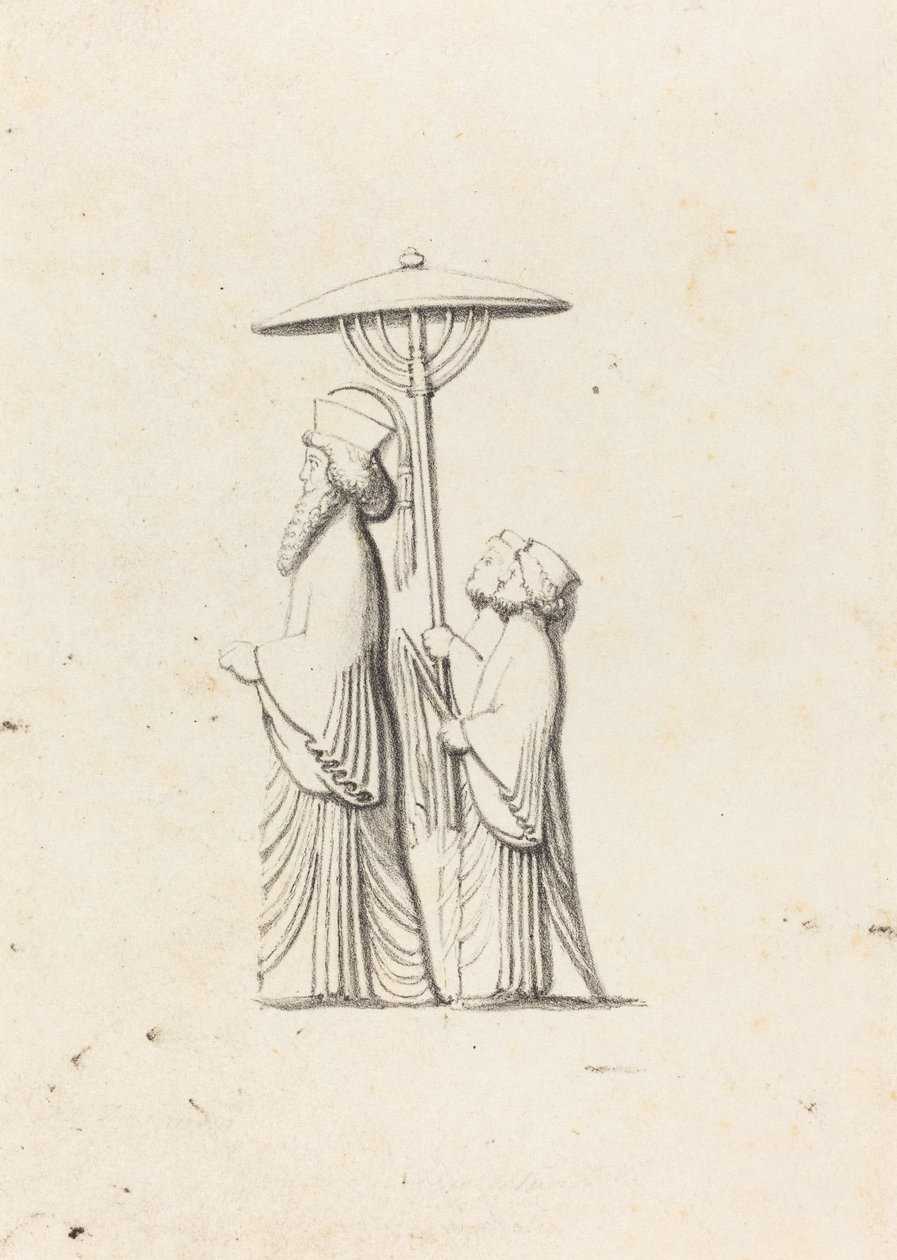 Skulptur i Persepolis, från Le Bruyns resor av Maria Denman after John Flaxman