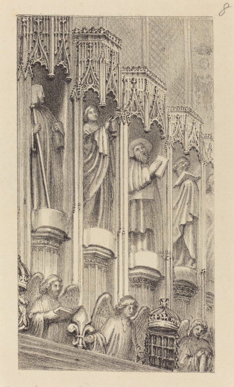 Statyer i arkitekturen av Henrik den sjundes kapell, Westminster Abbey av Maria Denman after John Flaxman