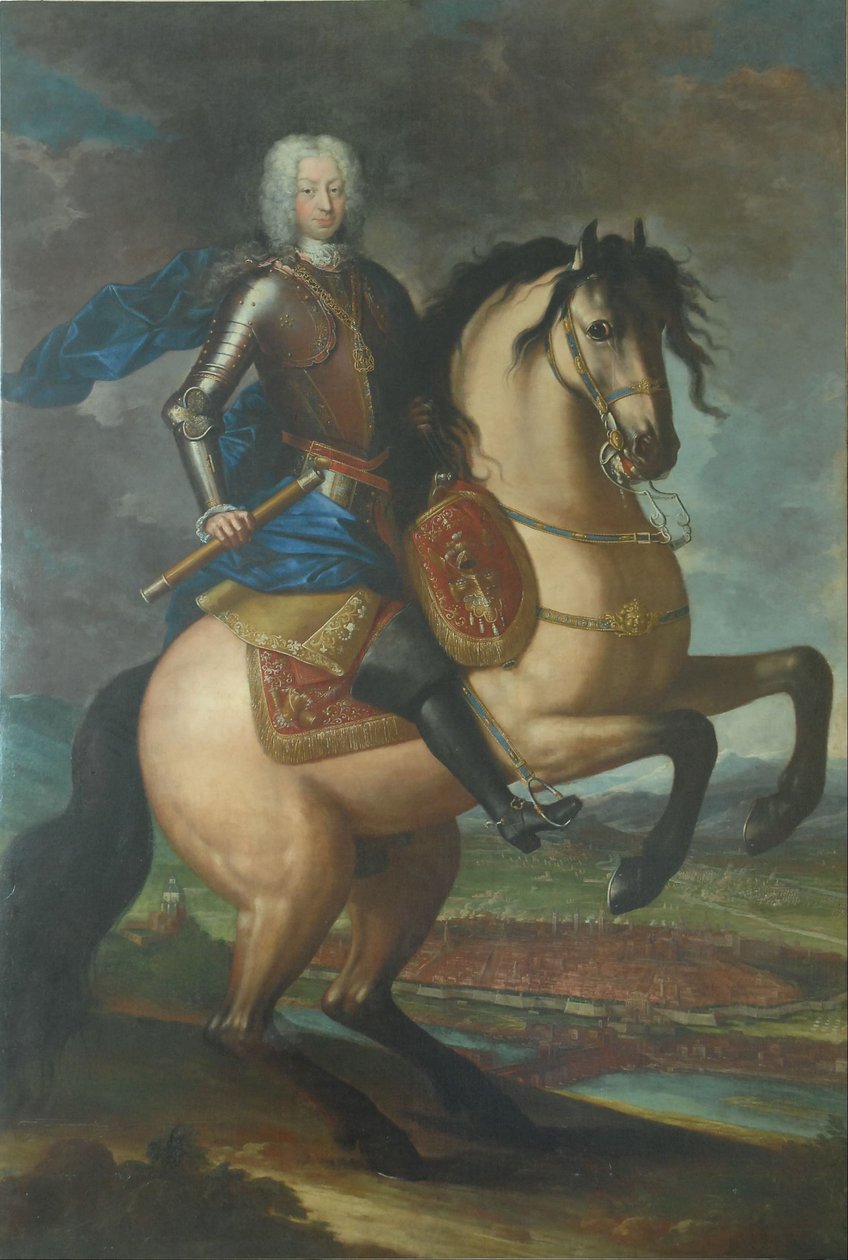 Ridsporträtt av Carlo Emanuele III av Maria Giovanna Clementi